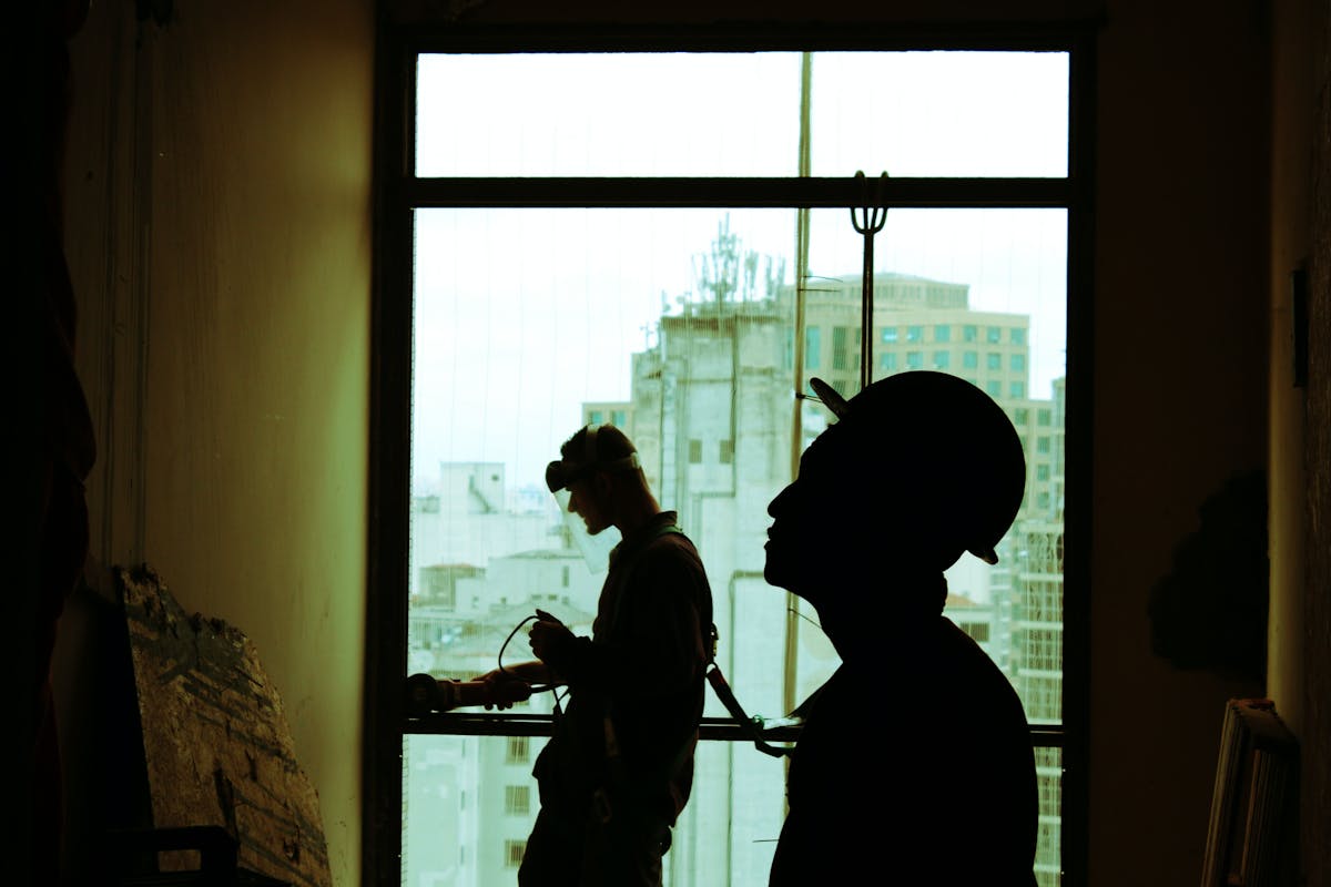 Workers document interior conditions for proof of work.