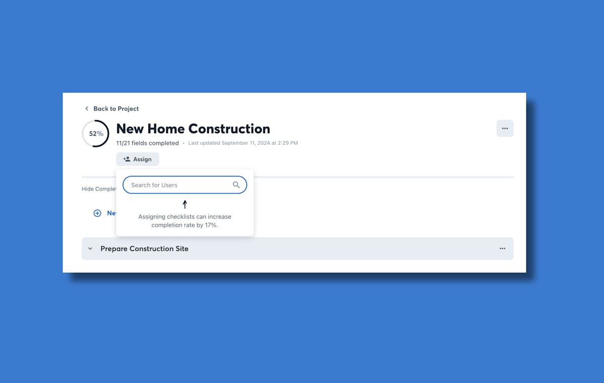 assign checklist to users on desktop