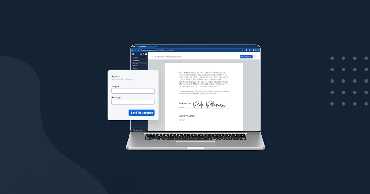 request signatures on documents