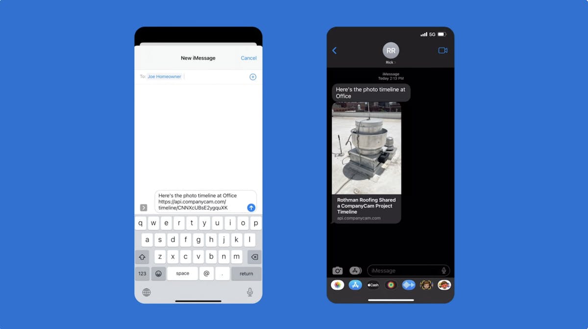 share updates via shareable link with customers
